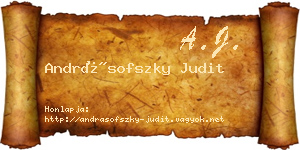 Andrásofszky Judit névjegykártya